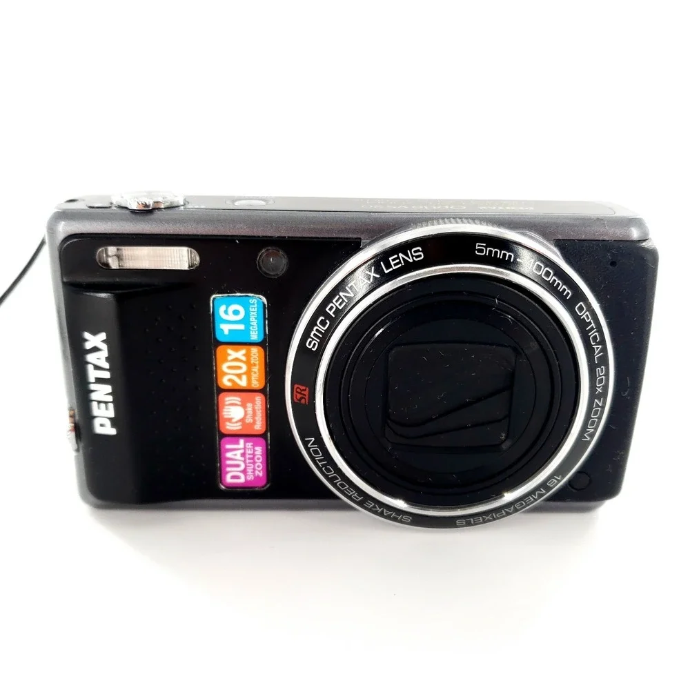 PENTAX Optio VS20 16.0MP Digital Camera Black Broken Battery Cover Tested Works